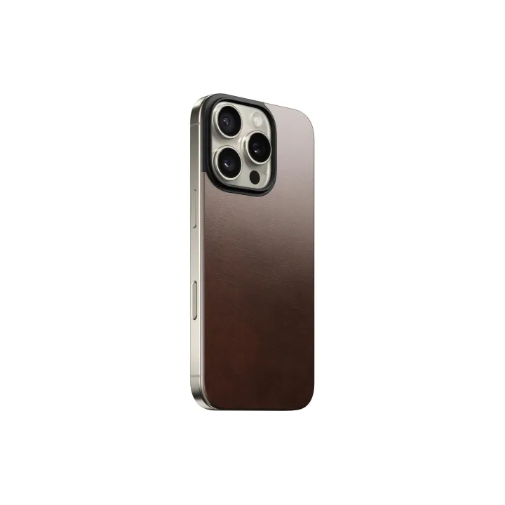 Nomad Coque arrière Magnetic Leather iPhone 16 Pro Rouille