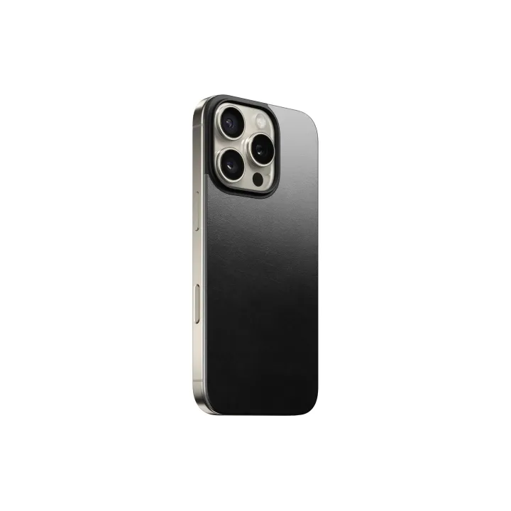 Nomad Coque arrière Magnetic Leather iPhone 16 Pro Noir