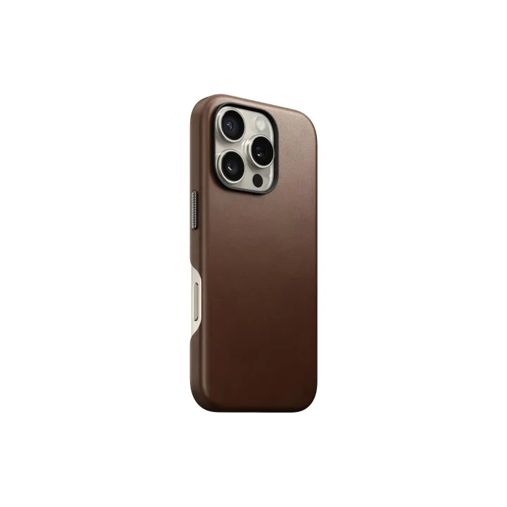 Nomad Coque arrière Traditional Leather iPhone 16 Pro Rouille