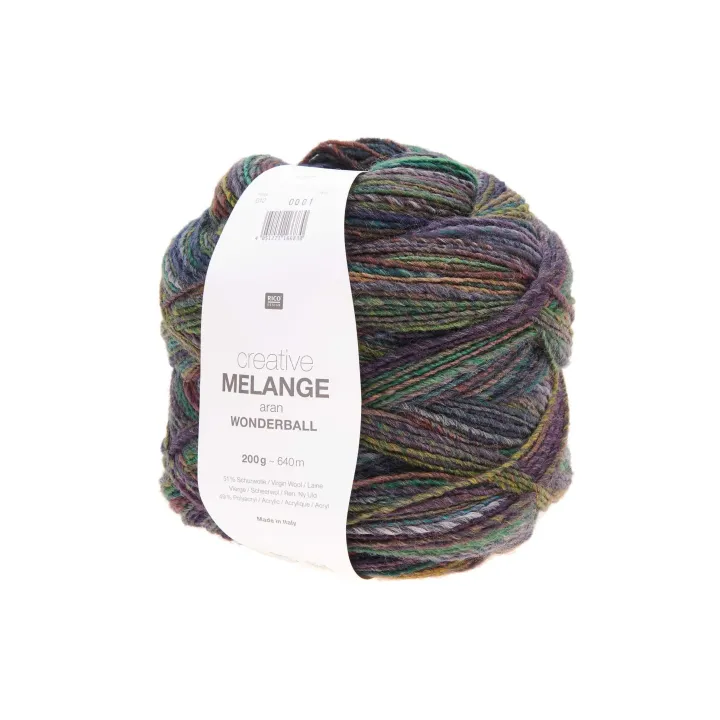 Rico Design Laine Melange 200 g, Bleu, Vert