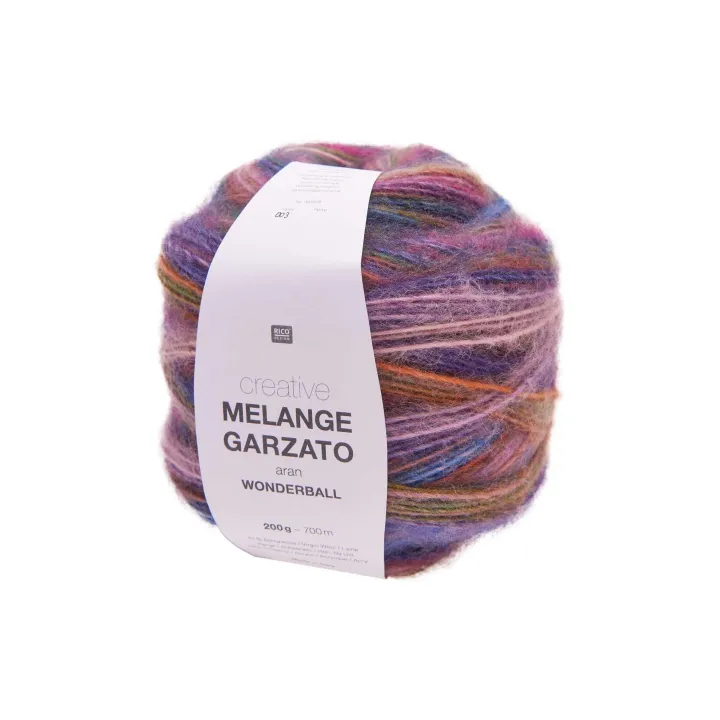 Rico Design Laine Melange Garzato 200 g, Violet, Rose