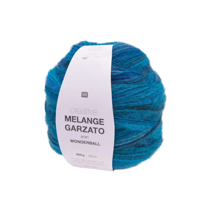 Rico Design Laine Melange Garzato 200 g, Aqua