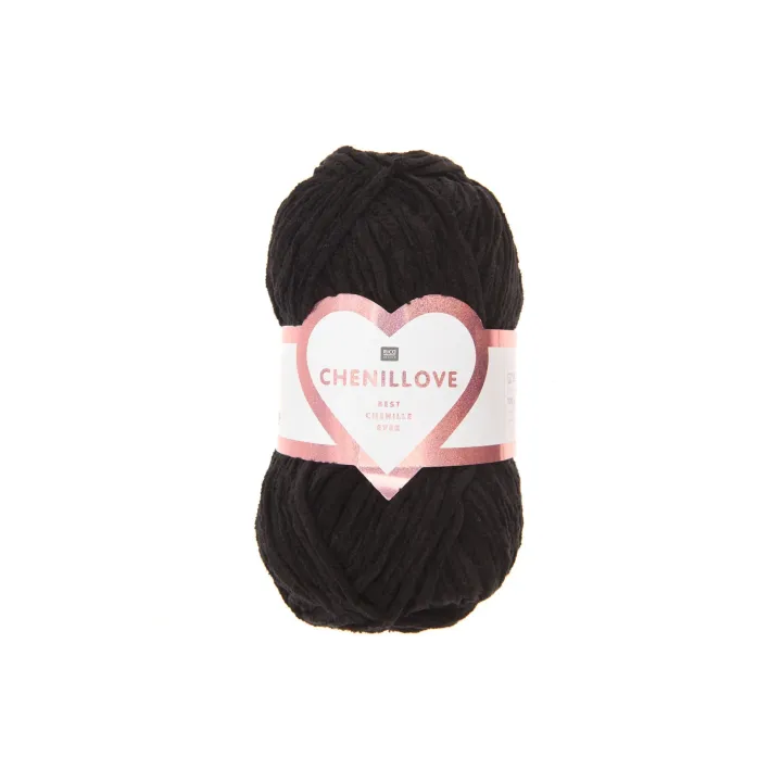 Rico Design Laine Chenillove 100 g, Noir