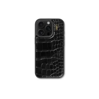 Ideal of Sweden Coque arrière Croco iPhone 16 Pro Max Noir