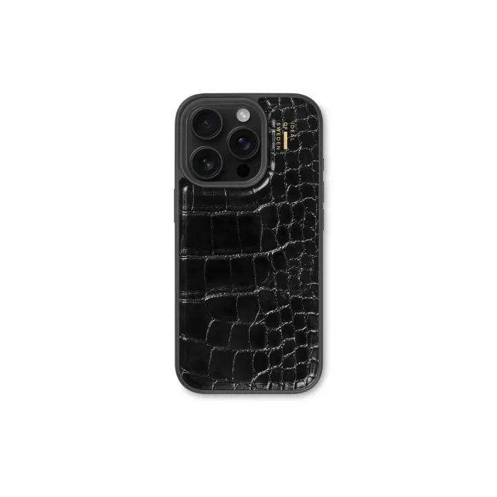 Ideal of Sweden Coque arrière Croco iPhone 16 Pro Max Noir