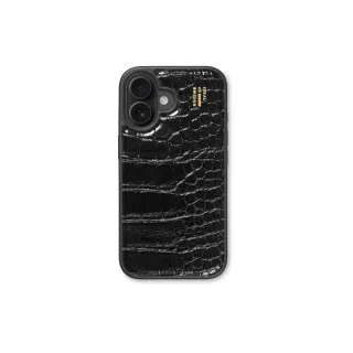 Ideal of Sweden Coque arrière Croco iPhone 16 Plus Noir