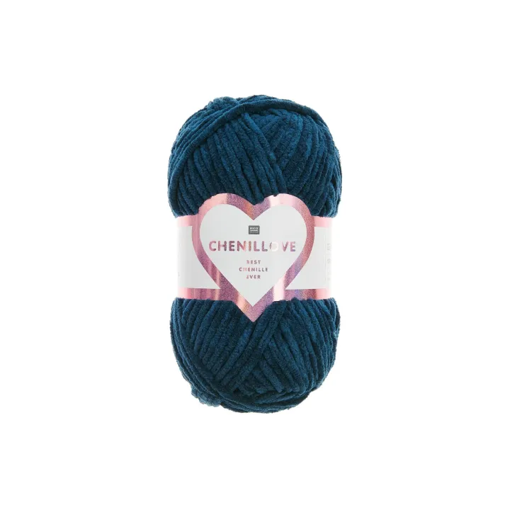 Rico Design Laine Chenillove 100 g, Bleu marine