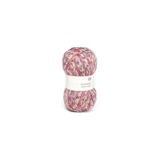 Rico Design Laine Le bambou pour les chaussettes 4 fils, 100 g, Rouge Vert