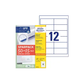 Avery Zweckform Étiquettes universelles 4781-65, 97 x 42.3 mm, 65 feuille