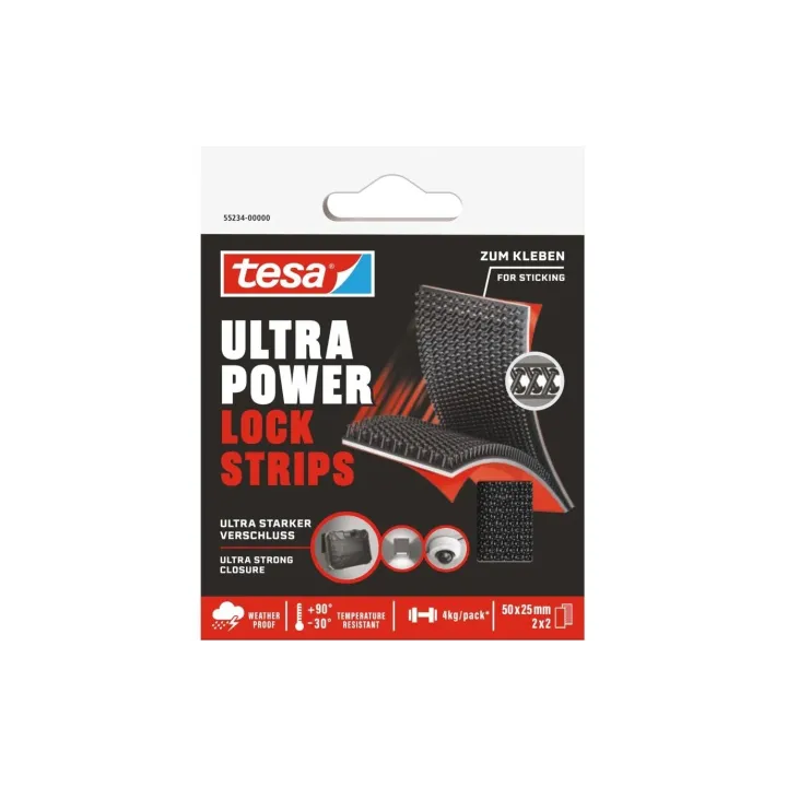 tesa Ultra Power Lock Strips 4 Pièces - 50 x 25 mm