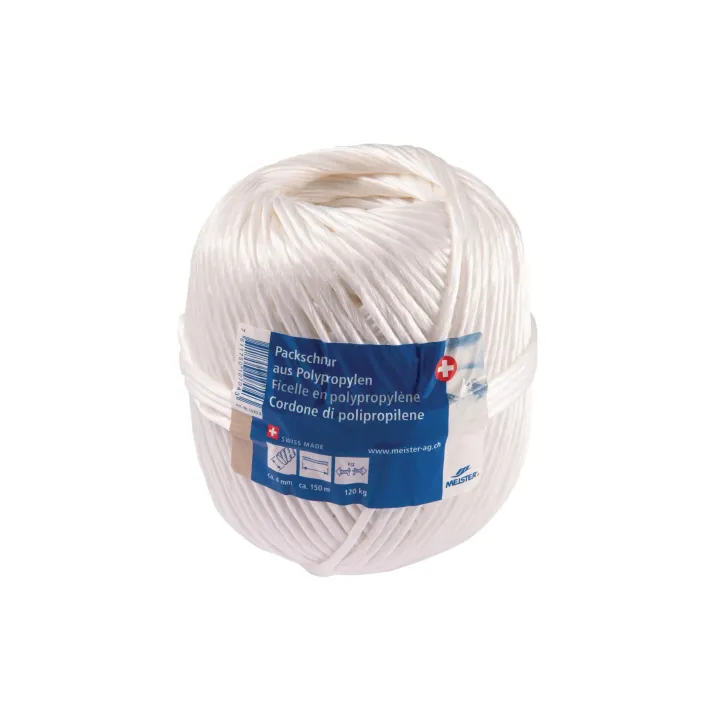 Meister Ficelle d’emballage O 4 mm, 150 m, Blanc