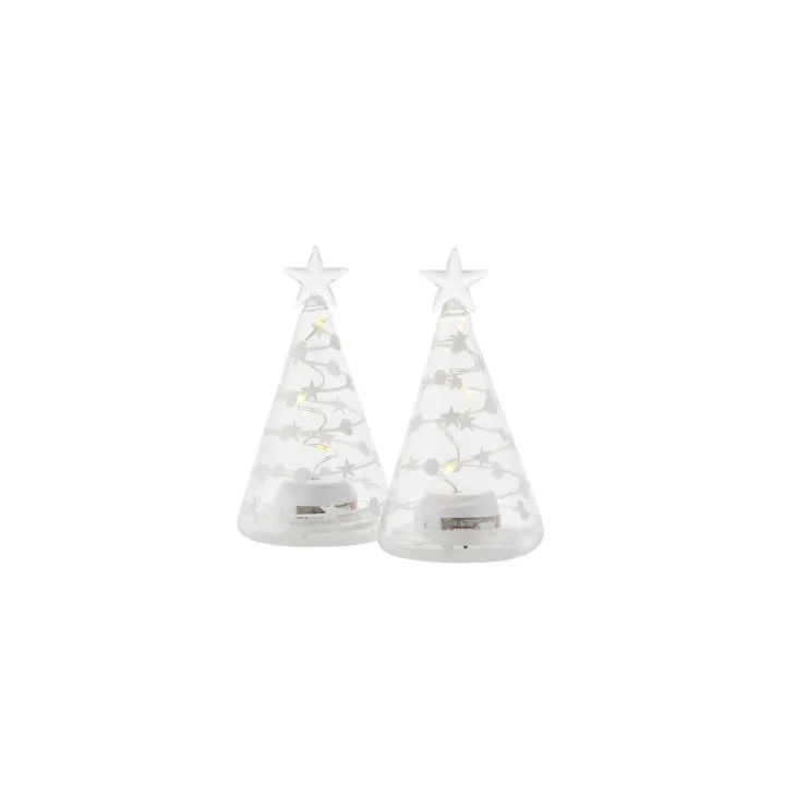 Sirius Lumière décorative Sweet Christmas tree, set of 2, 11.5cm, Transparent