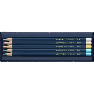 Caran dAche Crayons de couleur Bleu cosmique, multicolore