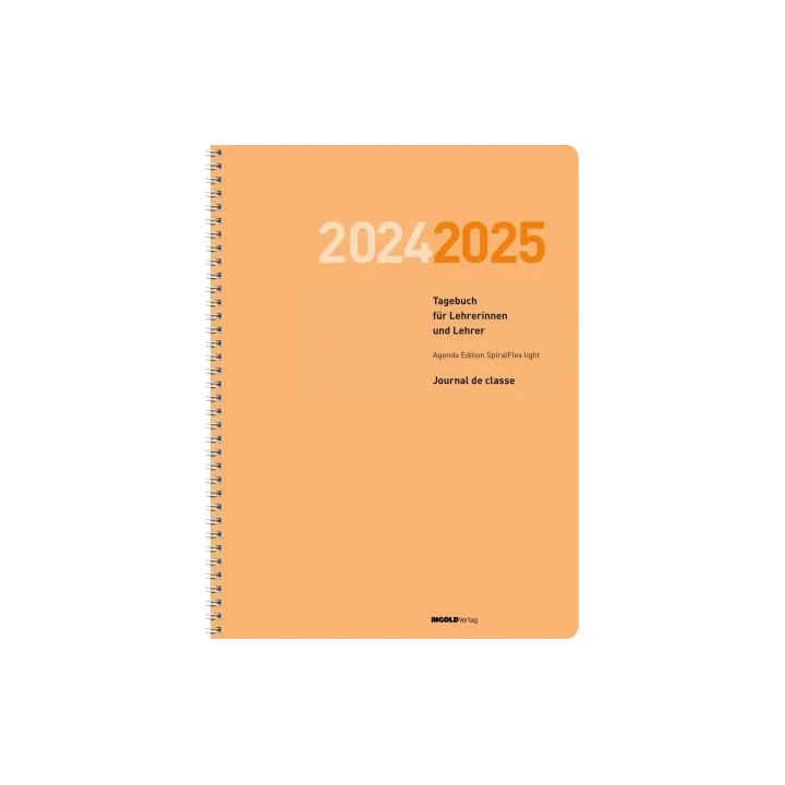 ingold-biwa Agenda journalier  Édition light Spiral 2024-2025, Orange