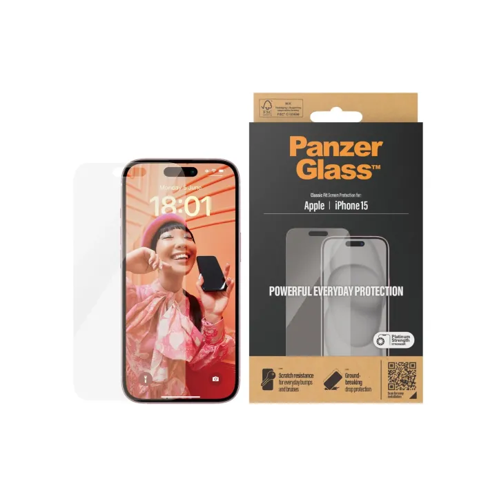 Panzerglass Protection d’écran Classic Fit iPhone 15