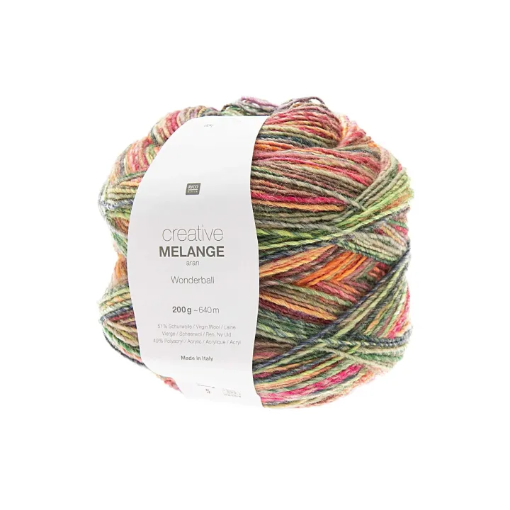 Rico Design Laine Melange 200 g, Multicolore