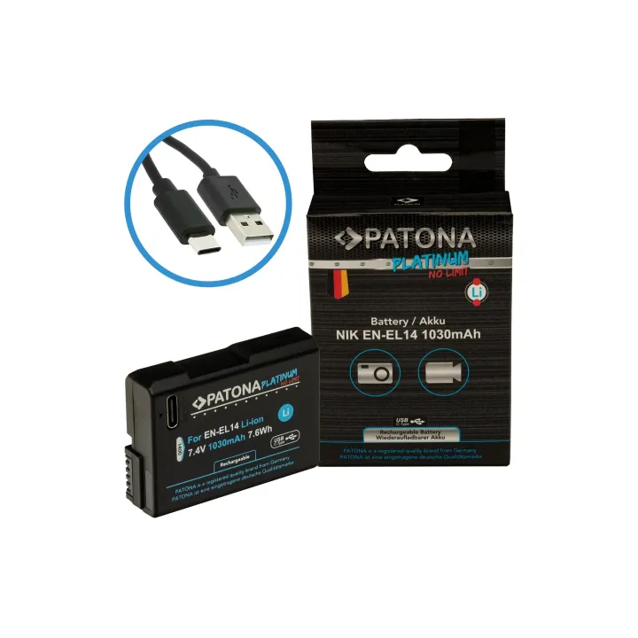 Patona Batterie Platinum pour Nikon EN-EL14, D3100, D5100 et P7000