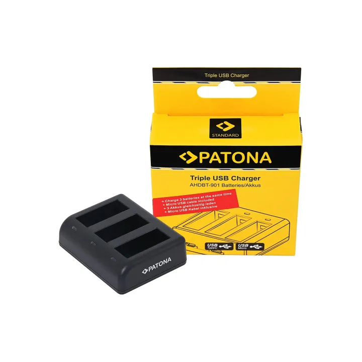 Patona Chargeur pour GoPro Hero 9, Hero 10 et Hero 11