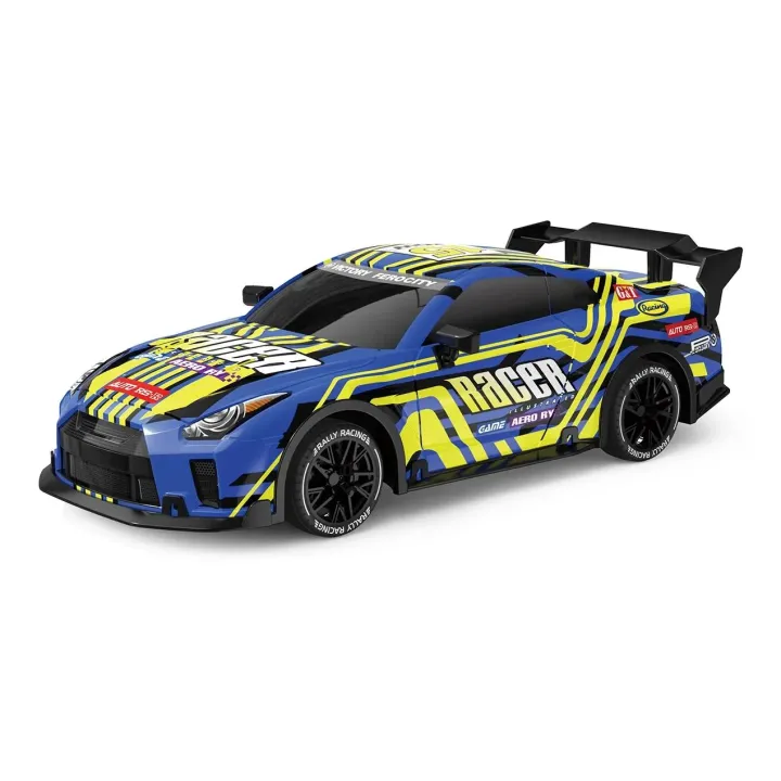 TEC-TOY Voiture Racer R-C 1:18 Jaune-Bleu