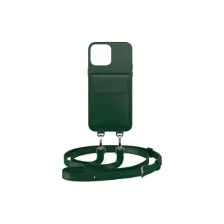 Urbanys Necklace Case Chaîne à main+ iPhone 16 Pro Racing Green