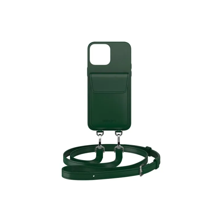 Urbanys Necklace Case Chaîne à main+ iPhone 16 Pro Racing Green