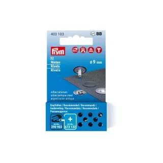 Prym Rivets 32 pièces, fer ancien en argent