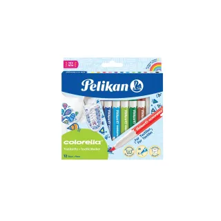 Pelikan Marqueur pour textiles Colorella 12 couleurs, moyen