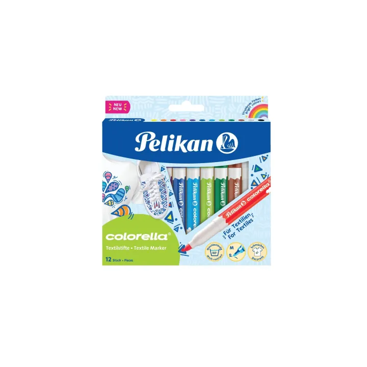 Pelikan Marqueur pour textiles Colorella 12 couleurs, moyen