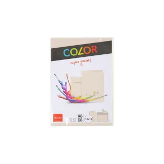 ELCO Carte double avec enveloppe Color A6-C6 Chamois, 20 pièces