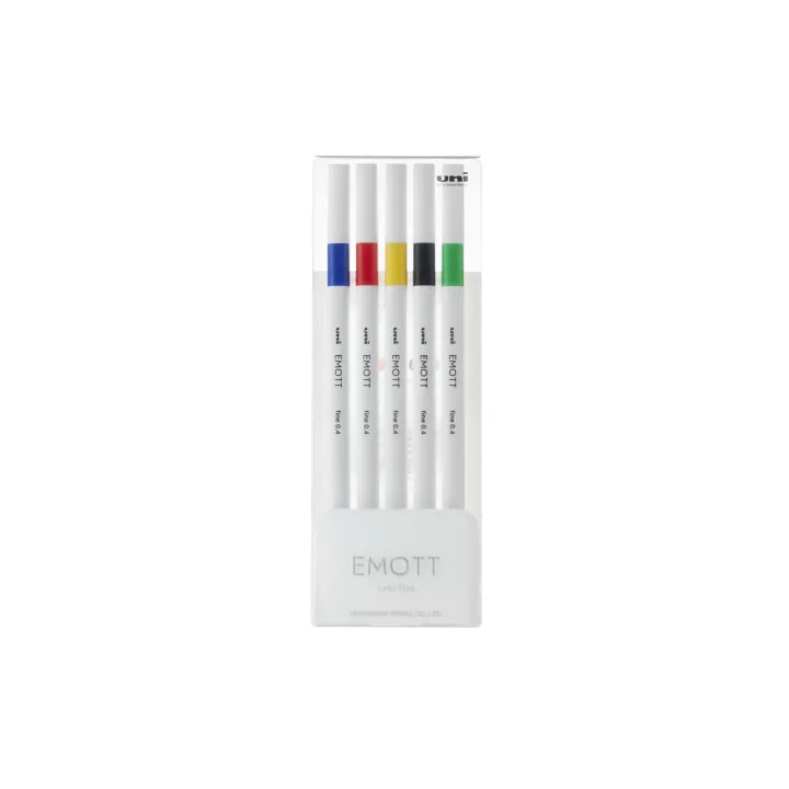 Uni Fineliner Emott Vivid 0.4 mm, set de 5