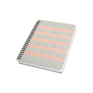 Jolie Carnet de notes Sweet Dots A5, Pois, Rose-Noir-Blanc