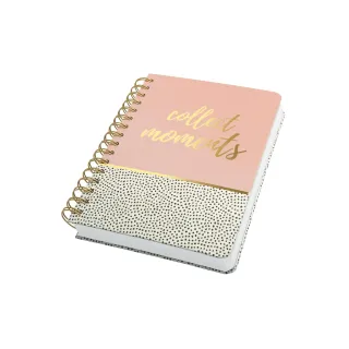 Jolie Carnet de notes Sweet Dots A5, Pois, Doré-Rose-Noir-Blanc