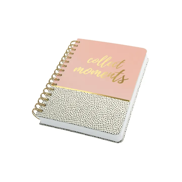 Jolie Carnet de notes Sweet Dots A5, Pois, Doré-Rose-Noir-Blanc