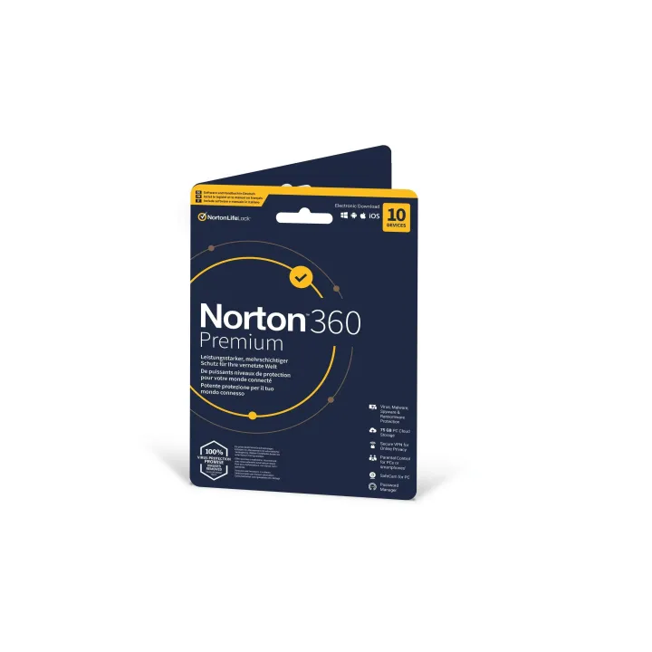 Norton Norton 360 Premium Manchon, 10 Appareil, 1 an