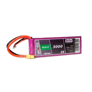 Hacker Batterie RC LiPo 3000 mAh 7.4 V 20C TopFuel ECO-X MTAG