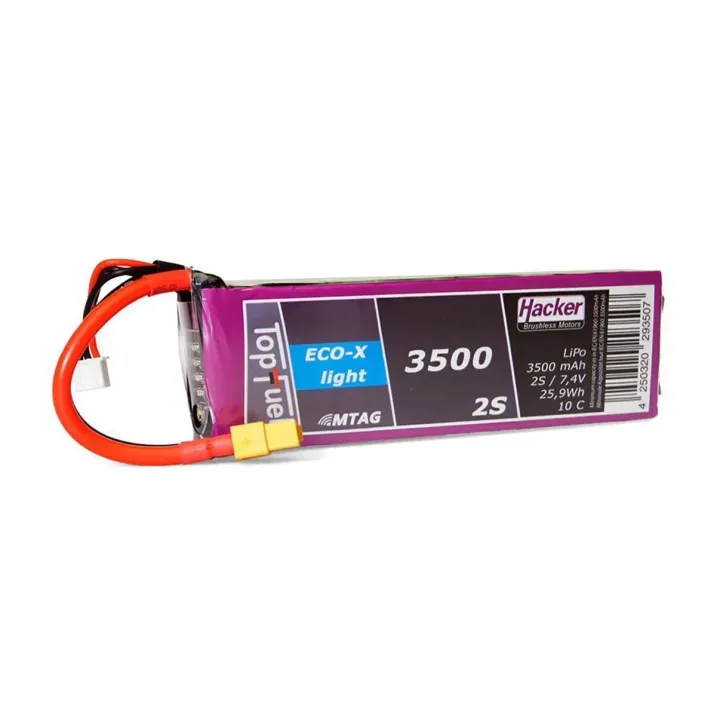 Hacker Batterie RC LiPo 3500 mAh 7.4 V 10C Pot Fuel ECO-X-Light MTAG