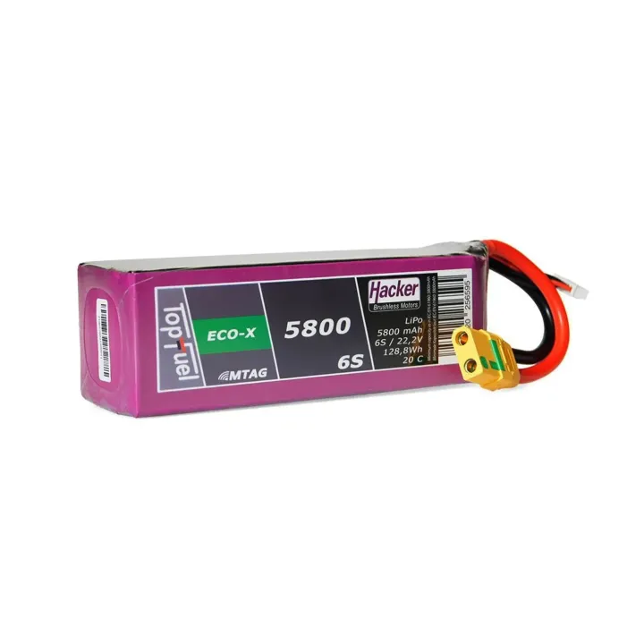 Hacker Batterie RC LiPo 5800 mAh 22.2 V 20C TopFuel ECO-X MTAG