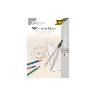 Folia Papier millimétré 80 g-m², A4, 25 feuilles