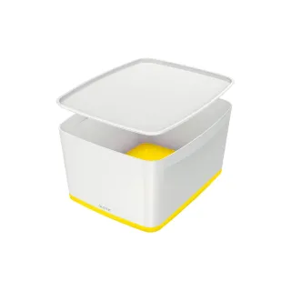 Leitz Boîte de rangement MyBox WOW Grand, jaune  blanc, couvercle