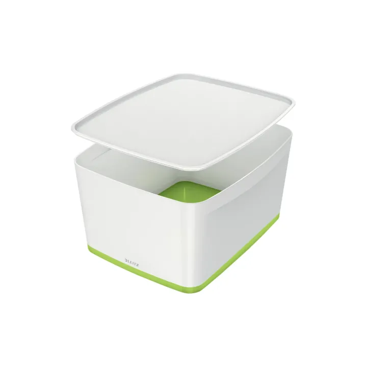 Leitz Boîte de rangement MyBox WOW Grand, vert  blanc, couvercle