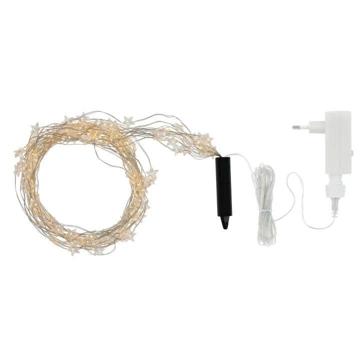 Sirius Guirlande lumineuse à LED Angel Hair Trille Stern, 1 m, argent