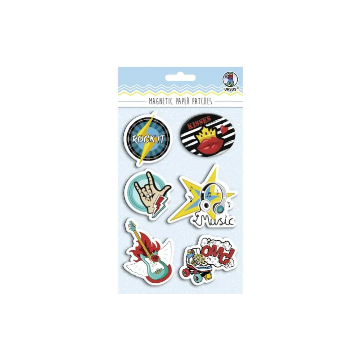 URSUS Aimant Paper Patches Rockstar Multicolore, 6 pièces