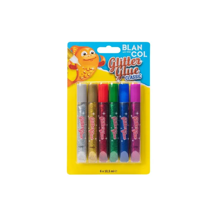 Blancol Crayon à paillettes Glitter Glue Pen Classic 6 pièces