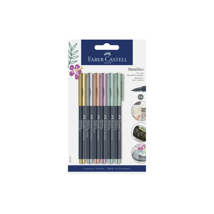 Faber-Castell Crayon feutre Métalliques 6 pièces