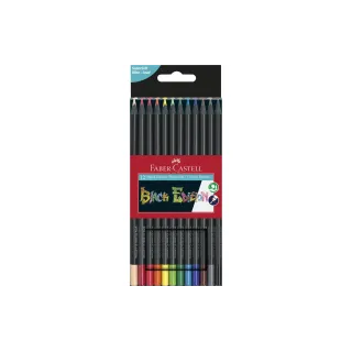 Faber-Castell Crayons de couleur Black Edition 12 pièces