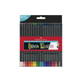 Faber-Castell Crayons de couleur Black Edition 24 pièces