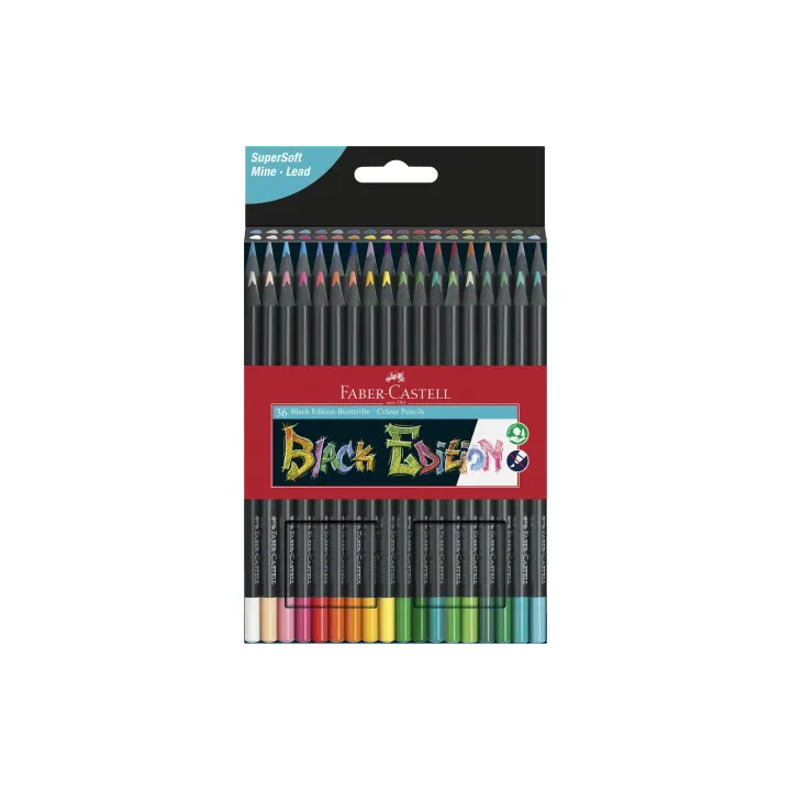 Faber-Castell Crayons de couleur Black Edition 36 pièces