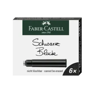 Faber-Castell Cartouche d’encre Noir, 6 pièces