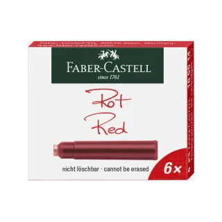 Faber-Castell Cartouche d’encre Rouge, 6 pièces