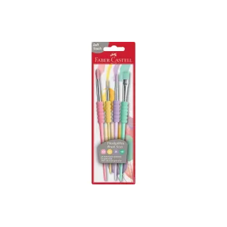 Faber-Castell Brosse à poils Toucher doux 4 tailles, couleurs pastel